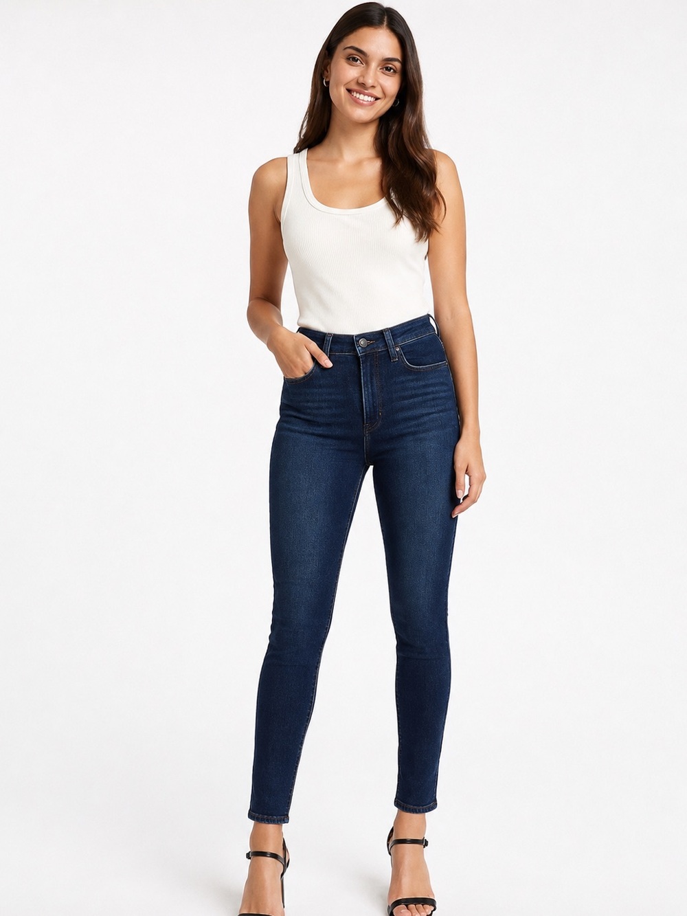 Joe’s Jeans High Waisted Dark Wash Denim Jeans Skinny Ankle 25